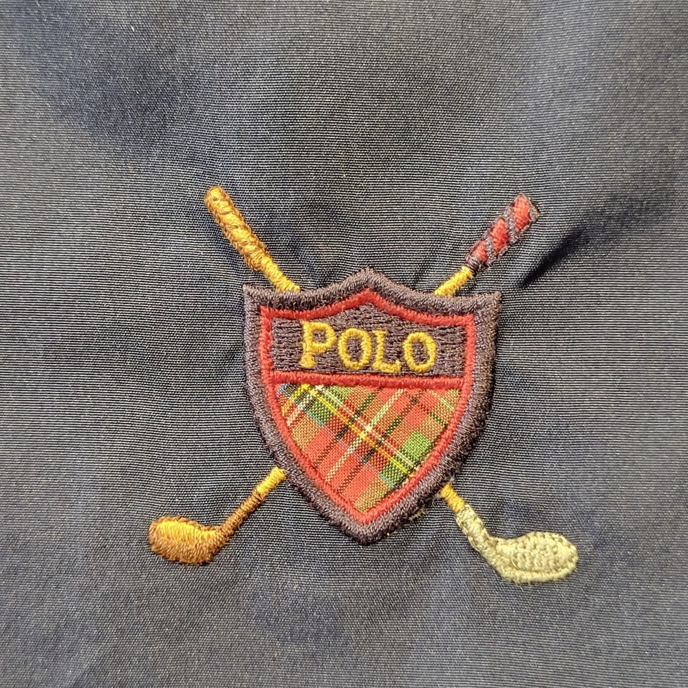 Ralph Lauren Polo Golf Pullover Jacket Mens XL Blue Windbreaker Shield Logo